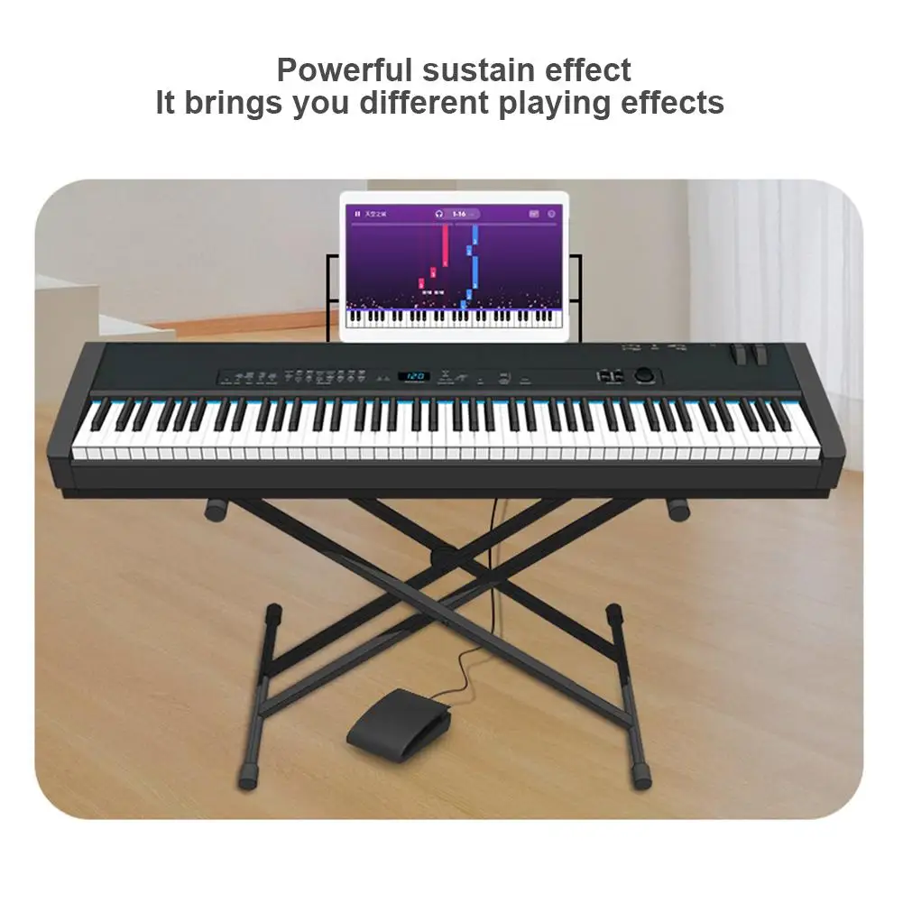 YOUZI Sustain Pedal Electronic Piano Roll Up Piano Synthesizer Pedal Single Foot Switch Electronic Drum Midi Keyboard