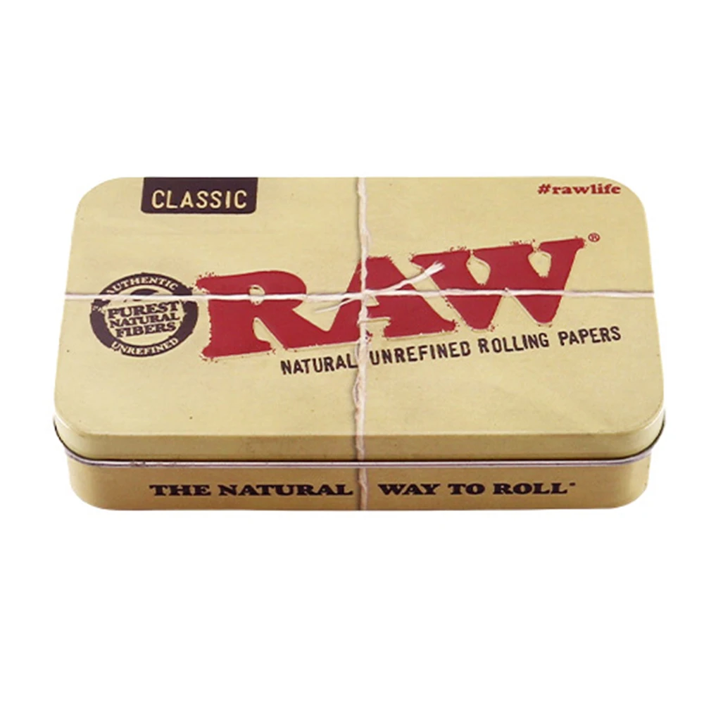 Tinplate Metal Storage Box Humidor Rolling Paper Box Smoking Cases Tin Box Pepper Cigarette Organizer