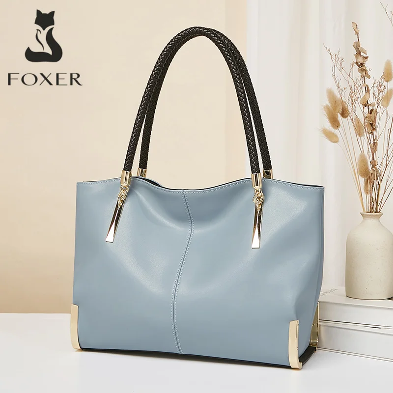 FOXER Brand Genuine Leather Handbag Winter Women Original Design Shoulder Bag Luxury Tote Large Capacity Lady Bag Chrismas Gift image 6