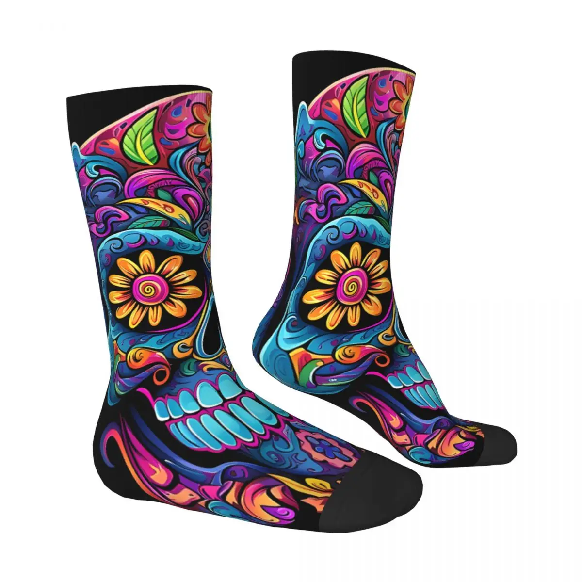 Mexican Sugar Skull Socks Male Mens Women Autumn Stockings Hip Hop