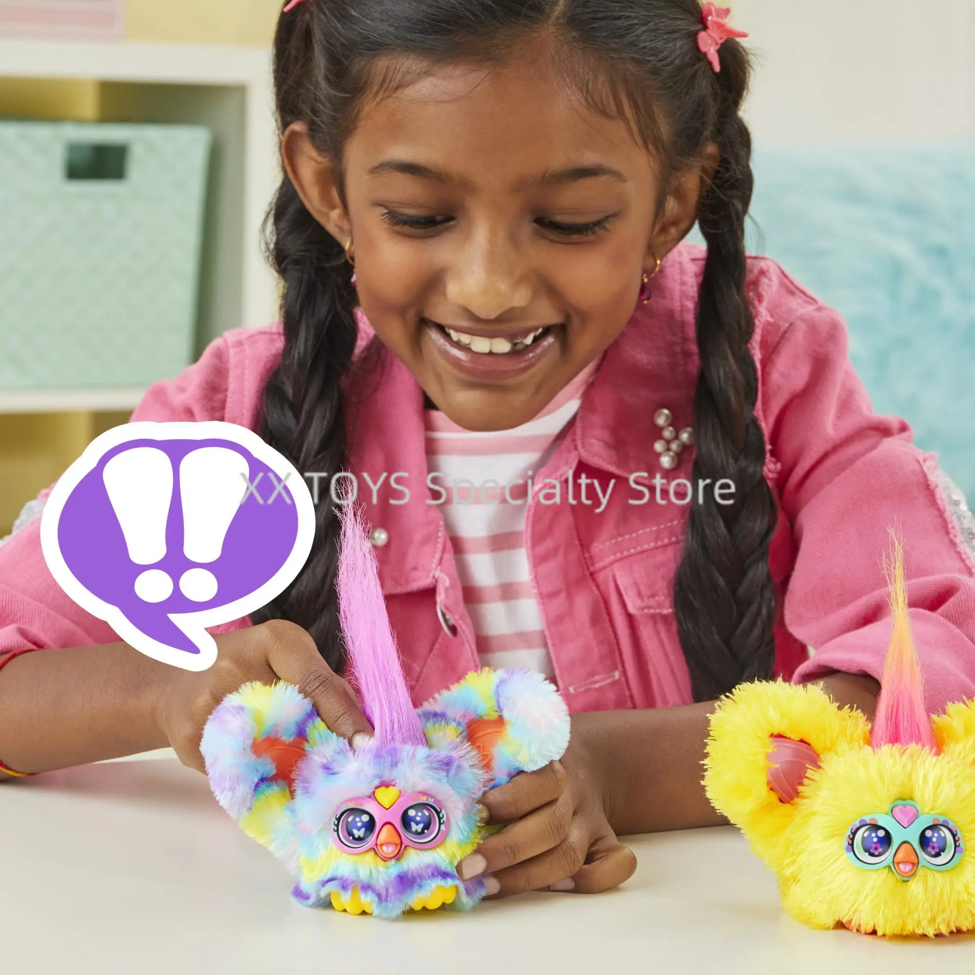 Furby Furblets Fierce & Fabulous 2 แพ็ค Greenie-Meanie & May-พฤษภาคมพร้อม 45 เสียงแต่ละของเล่นตุ๊กตาอิเล็กทรอนิกส์เด็กของขวัญปีใหม่