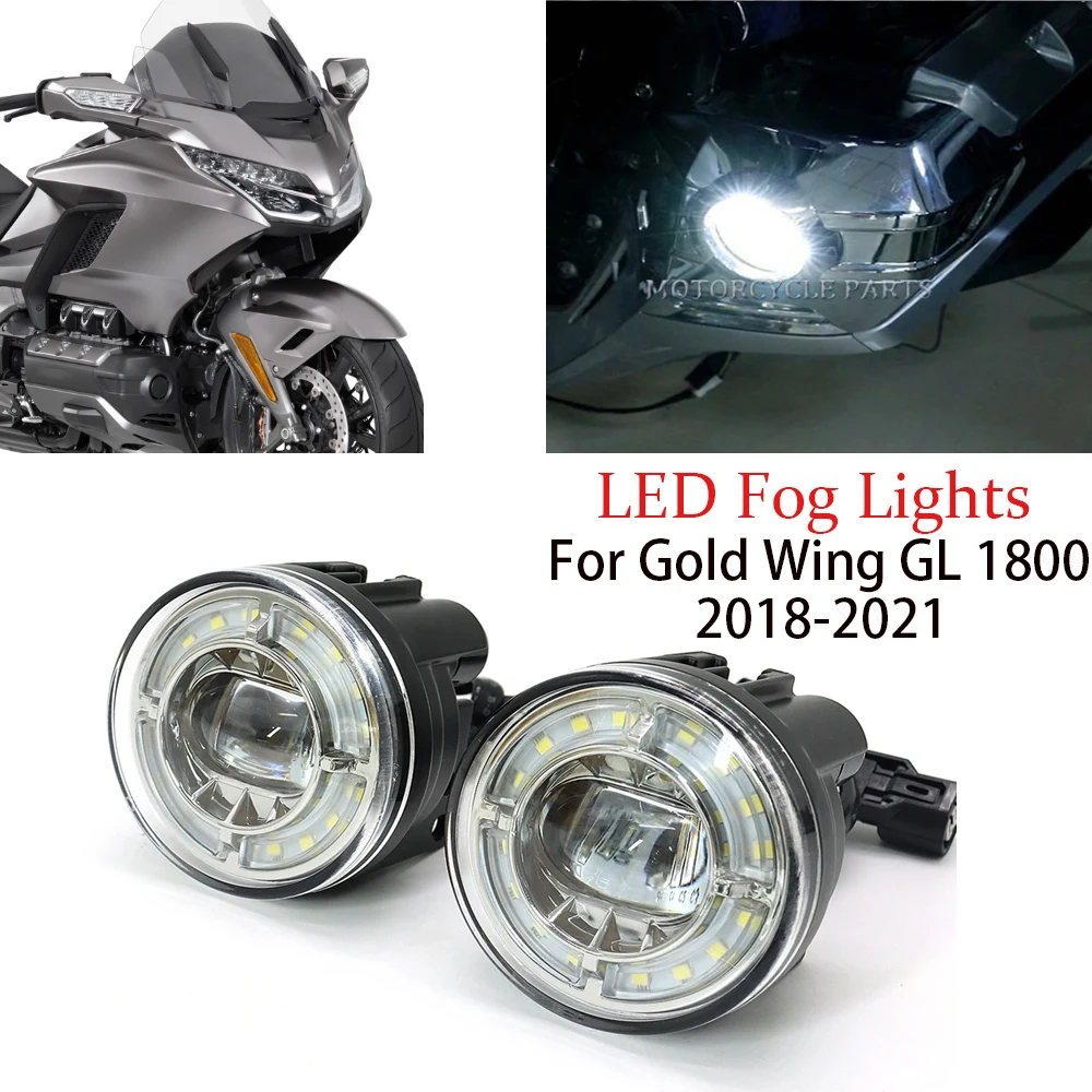 For Honda Gold Wing GL 1800 GL1800 Tour DCT 2018 2019 2020 2021 NEW Motorcycle Pair LED Fog Lights Foglights W/ Attachment Kit