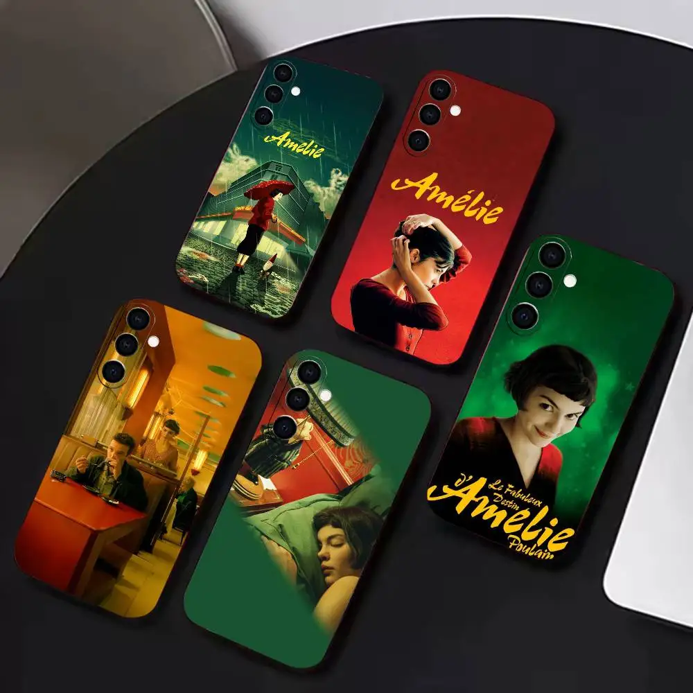 Amelie French girly style  Phone Case For Samsung A72,A53,A71,A70,A52,A73,A51,Silicone Black Soft