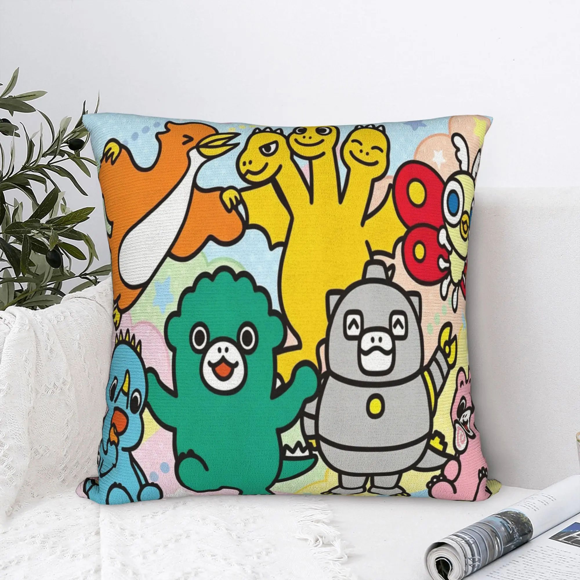 Chibi Monster Raids Again Pillowcase Polyester Cushion Cover Decorative Kawaii Throw Pillow Case Cover Home Dropshipping 45*45cm