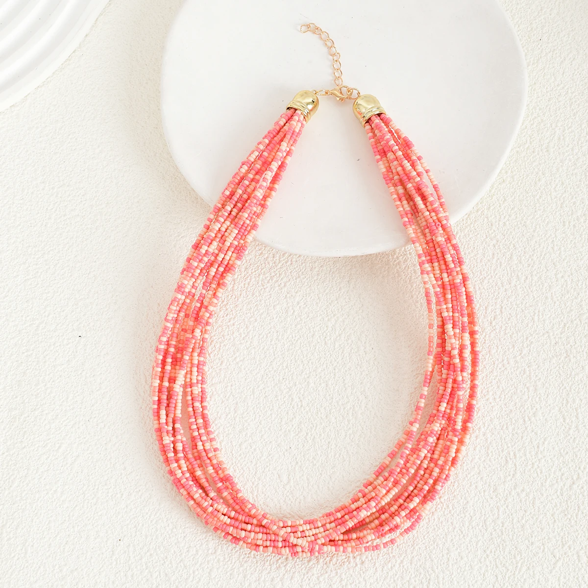 1 Bohemian jewelry Bohemian multi-layer bead necklace suitable for girls\' daily wear
