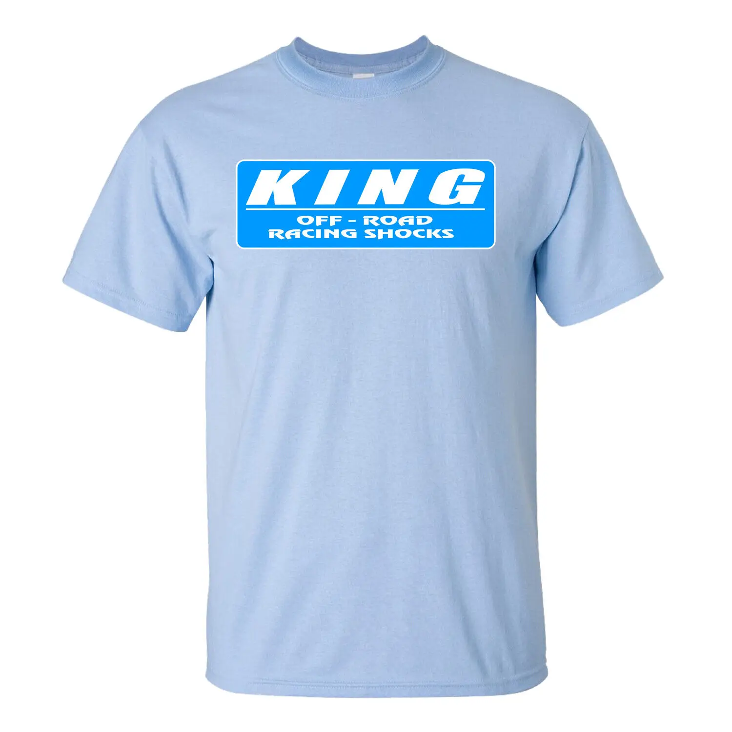 KING Off Road Racing Shocks Car Motorcycle Mens Light Blue T Shirt Size S to 5XL