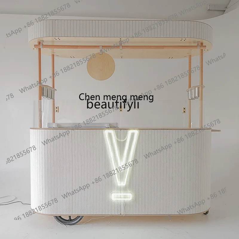 cc182Customizable scenic spot stalls three-wheeled snack cart mobile sales cart