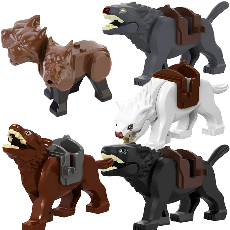 Animal Building Blocks Model Bear Leopard Dog Horse Cow Sheep Turtles Farm Zoo Accessories Mini Bricks Kids Educational DIY Toys