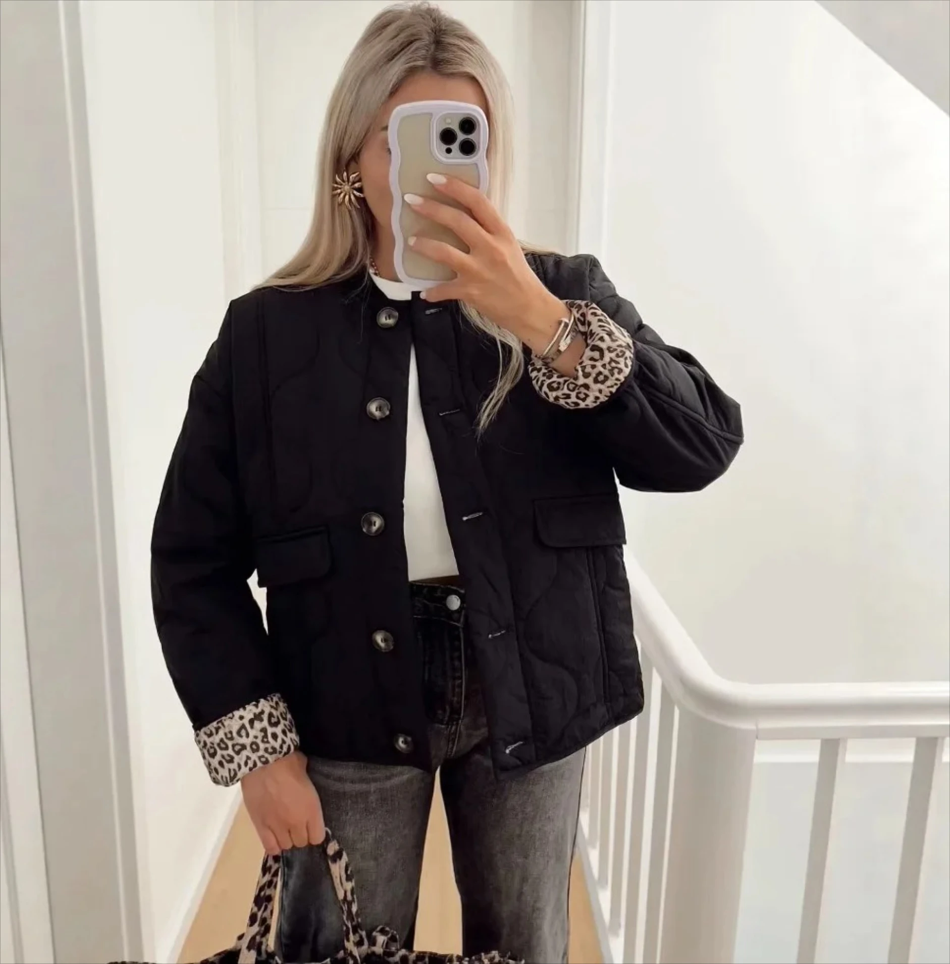 

Vintage Quilted Jacket Women Thick Padded Jackets for Women Long Sleeve Winter Warm Coat Female Outerwears Women's Jacket