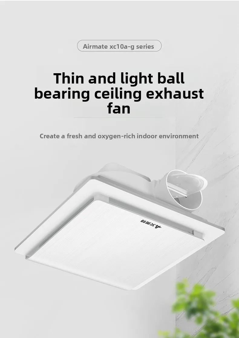 Kipas Exhaust Bertenaga, Kipas Ventilasi Senyap, Kipas Exhaust Plafon Kamar Mandi, Tipe Plafon, Ekstraksi Asap Dapur