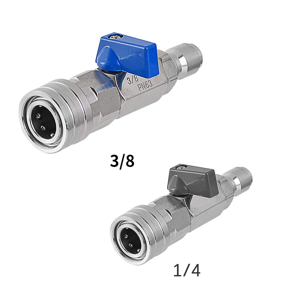 

High Pressure Washer Ball Valve Kit with 3/8 or 1/4 Inch Quick Connector for Power Washer Hose Control Water Flow Switch