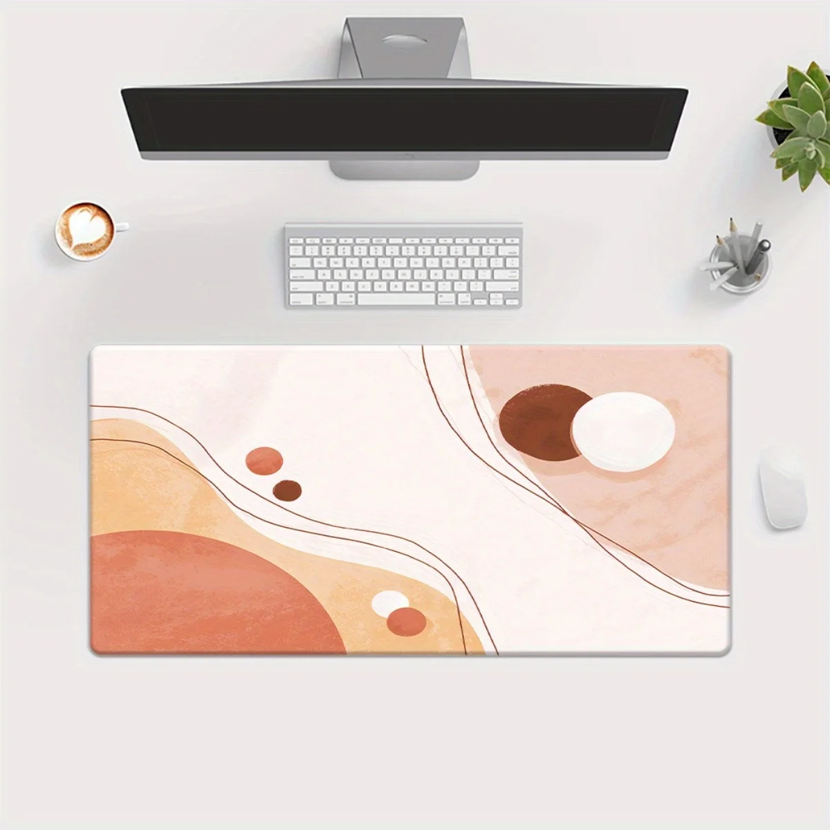 Abstract Color Blocks XXL Desk Pad Non-Slip Rubber Base Large Mouse Pad for Gaming Office