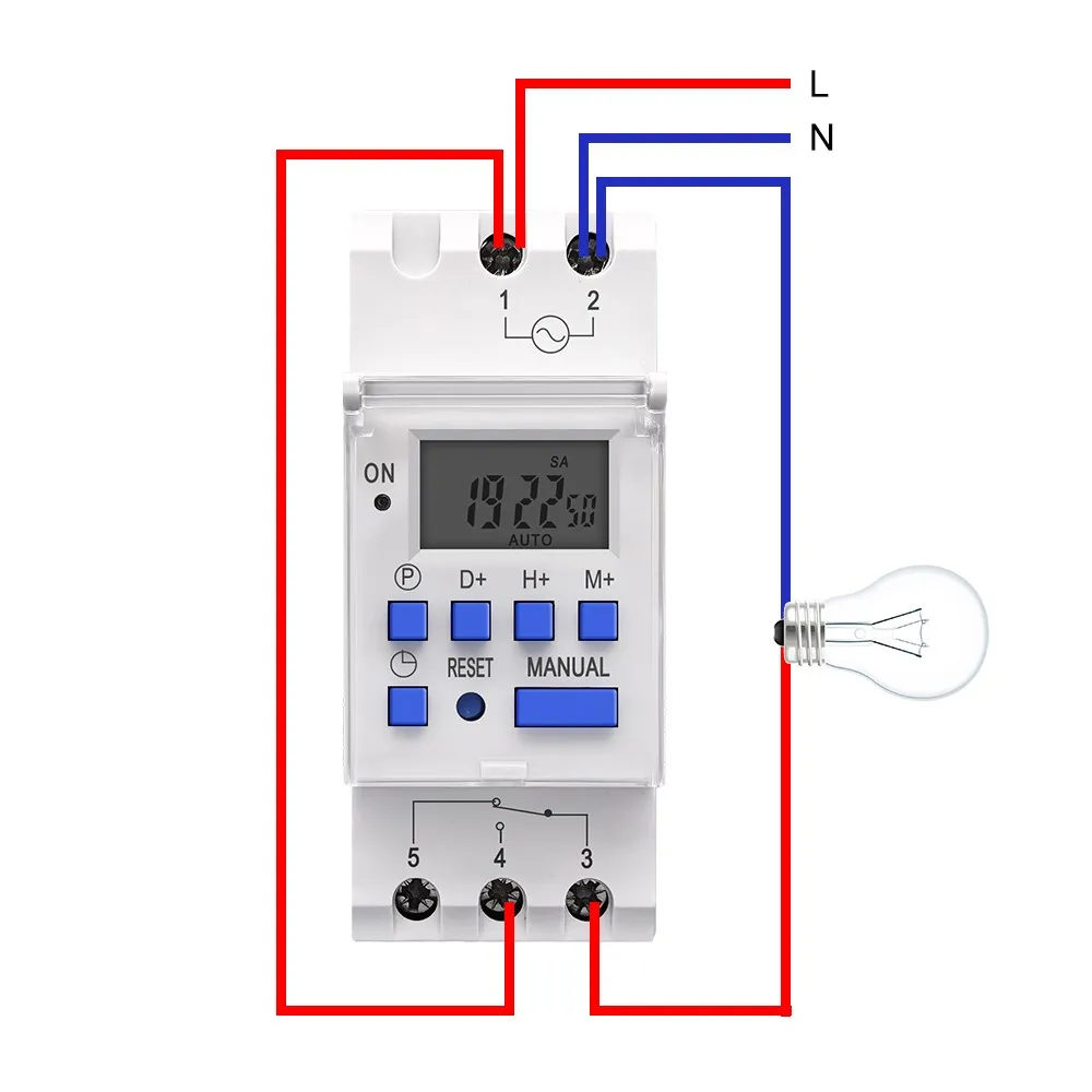 TOMZN 1NO 1NC Din Rail Single Phase Weekly 7 Days Programmable Digital TIME SWITCH Relay Timer AC 220V 230V 12V 24V 48V 16A