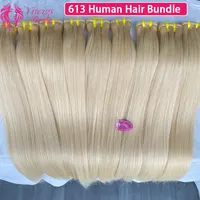 Yiwigs Color 613 cabello rubio liso 100% extensiones de cabello humano virgen crudo sin procesar 10-30 pulgadas tejido de cabello se puede teñir para mujeres