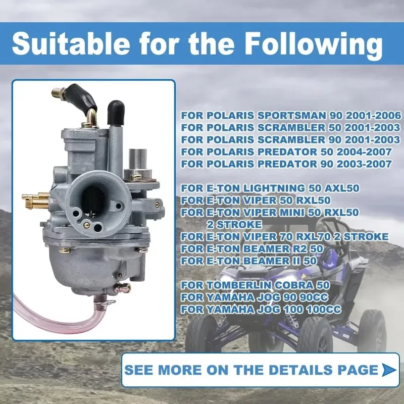 Predator 50 Carburetor for Polaris 90 for Scrambler 50 90 for Sportsman 90 Manual Choke 90cc 100cc Manual choke Carb with Air Fi