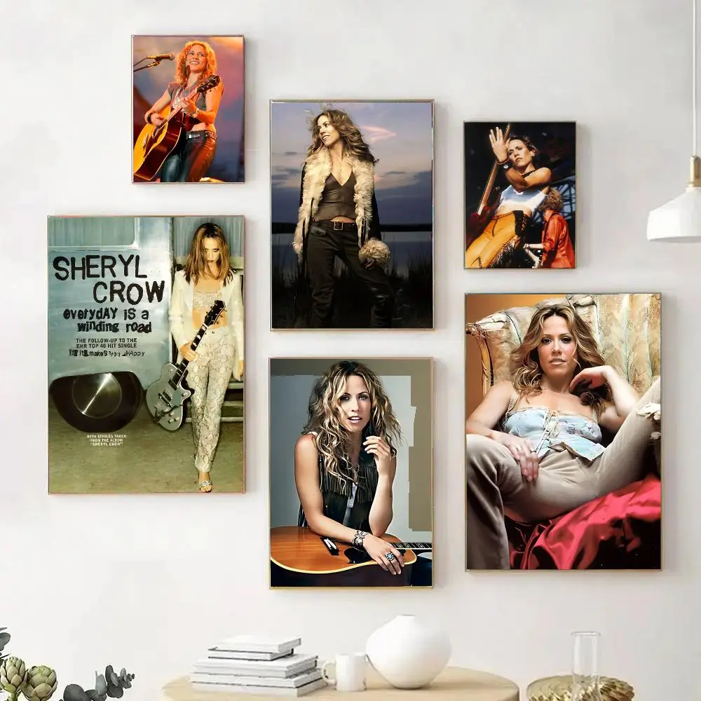Country Rock Singer S-Sheryl C-Crow Poster Wall Art Print Sticker for Bedroom Living Room Dorm Office Modern Home Decor