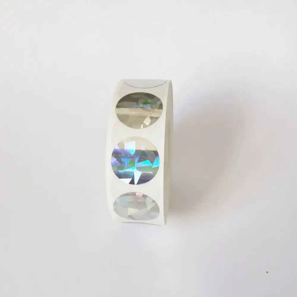 1000 Stuks 0.63 Inch Scratch Off Stickers 16mm Ronde Holografische Zilver Kleur Metallic Hologram game Scratch Off Card