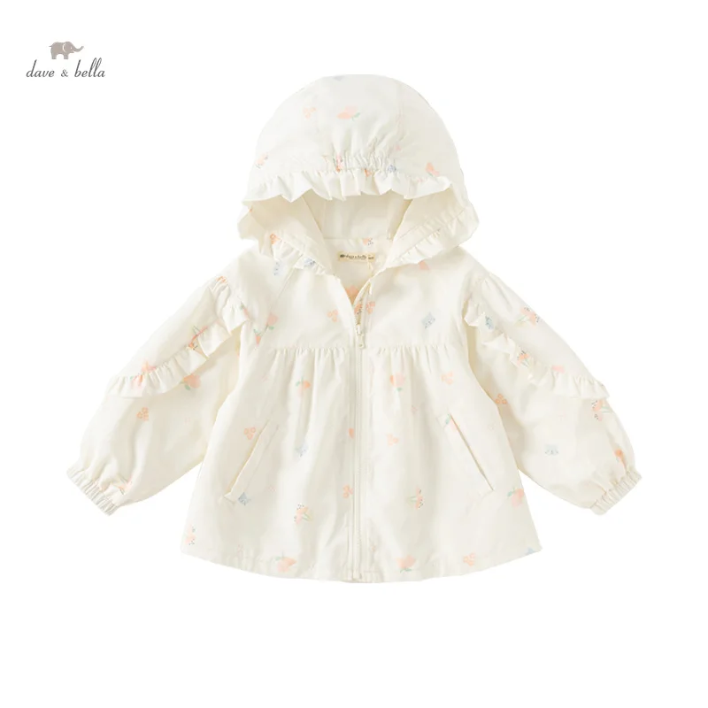 Dave Bella capispalla per bambina 2024 nuova moda autunno Casual elegante giacca da principessa cappotto Top floreale DB3241288