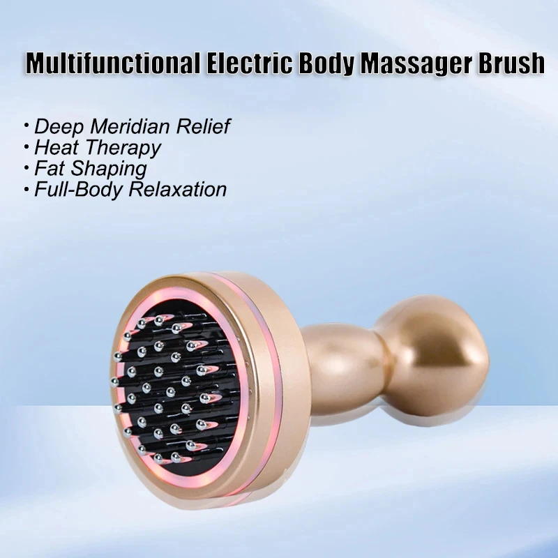 

Multifunctional Electric Body Massager Brush EMS Microcurrent 5 Levels Red Light Heat Vibration for Full Body Muscles Relaxation