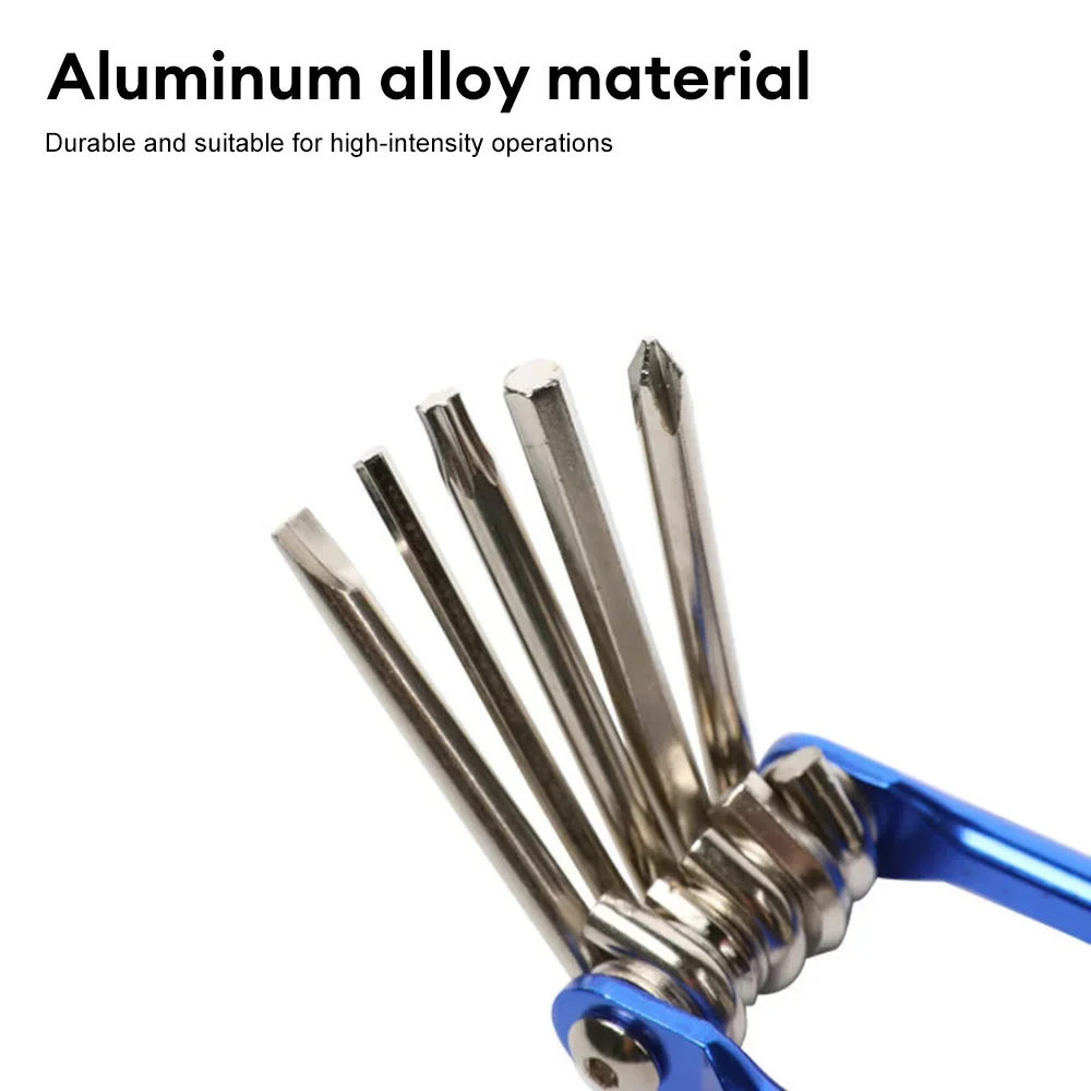 11-in-1 Bicycle Aluminum Alloy Combination Tool Mountain Bike Portable Allen Wrench Repair Tool with Chain Cutter Set