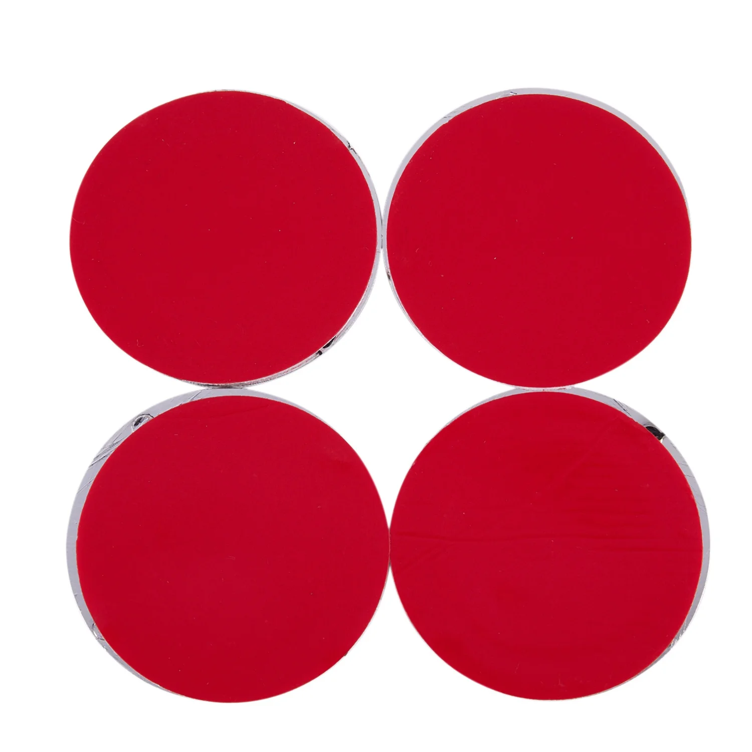 Autocollant de réflecteur de moulage rond en plastique pour voiture automatique, rouge, 4 pièces