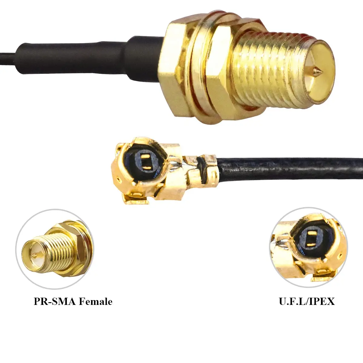 IPX to RP SMA Female Cable 1.13mm IPX to RP SMA Female Antenna Cable WiFi Antenna Extension Cable U.FL Coaxial Cable