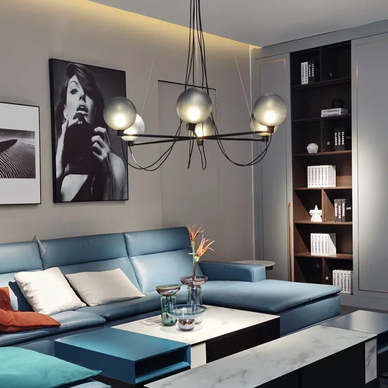 

Post Modern Nordic Glass Ball Living Room Villa Bedroom Duplex Building Light Luxury Hotel Creative Restaurant Chandelier