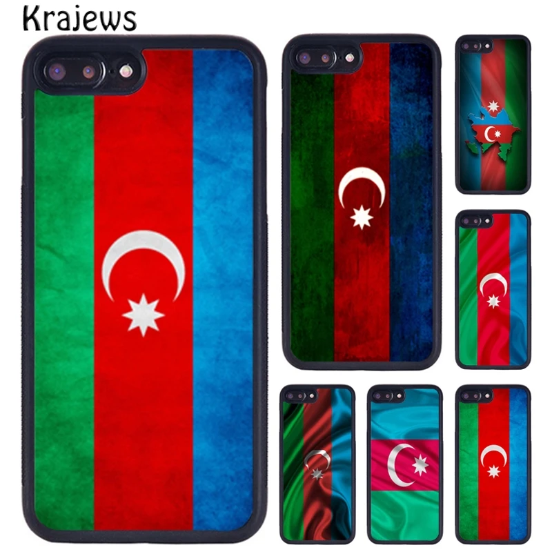 Krajews Azerbaijan Flag Phone Case For iPhone 16 15 14 X XR XS 11 12 mini 13 Pro MAX Plus cover shell coque