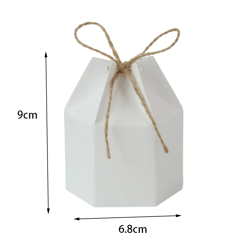 20/50pcs Kraft Paper Package Cardboard Candy Box Lantern Hexagon Favor And Gift Box Birthday Wedding Christmas Party Decoration