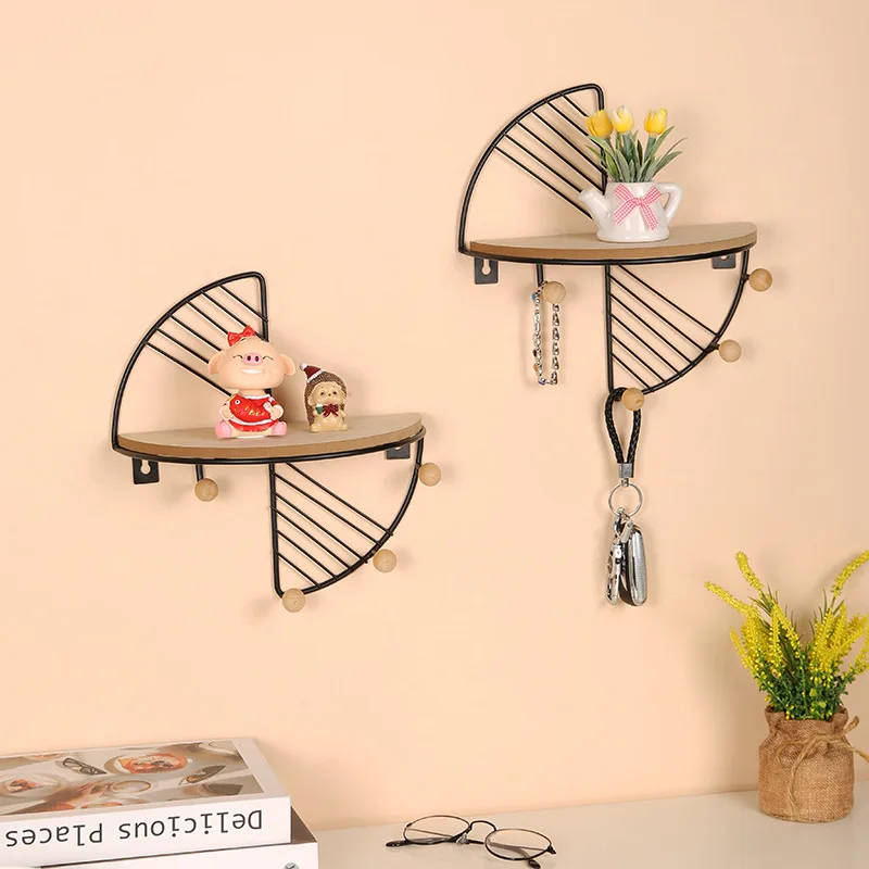 Creative wall storage rack, metal storage rack, home living room, foyer, bedroom wall decoration, key ornaments storage