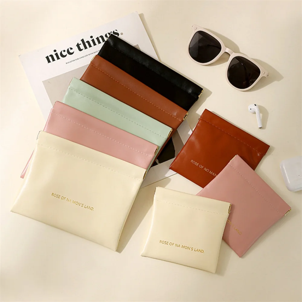 Small Makeup Bag Data Mini Portable Cable Digital Storage Bag Automatically Closes Wired Earphones Carrying Bag Power Charger