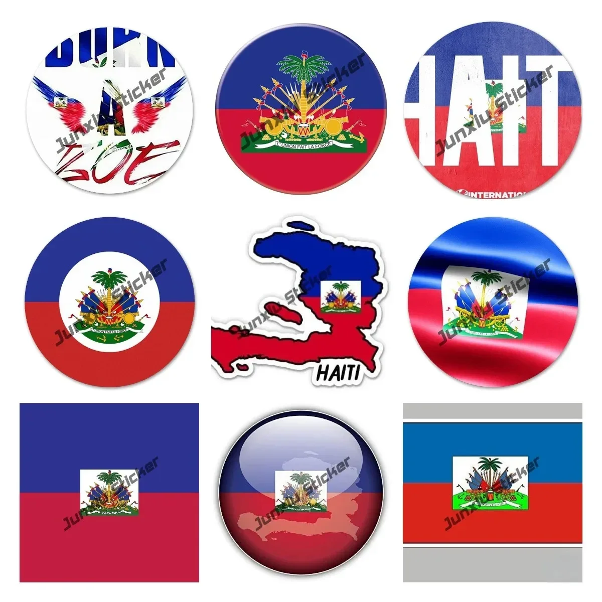 Creative Stickers Haiti Haitian Stickers Flag Decal HAITIAN COUNTRY Flag Sticker Vinyl Decal Car Accessories Glue Sticker KK13cm