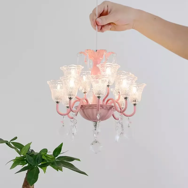 mini lustres de cristal para quarto da menina moderna lampada quente quarto infantil princesa candeeiro de mesa romantico bonito 01