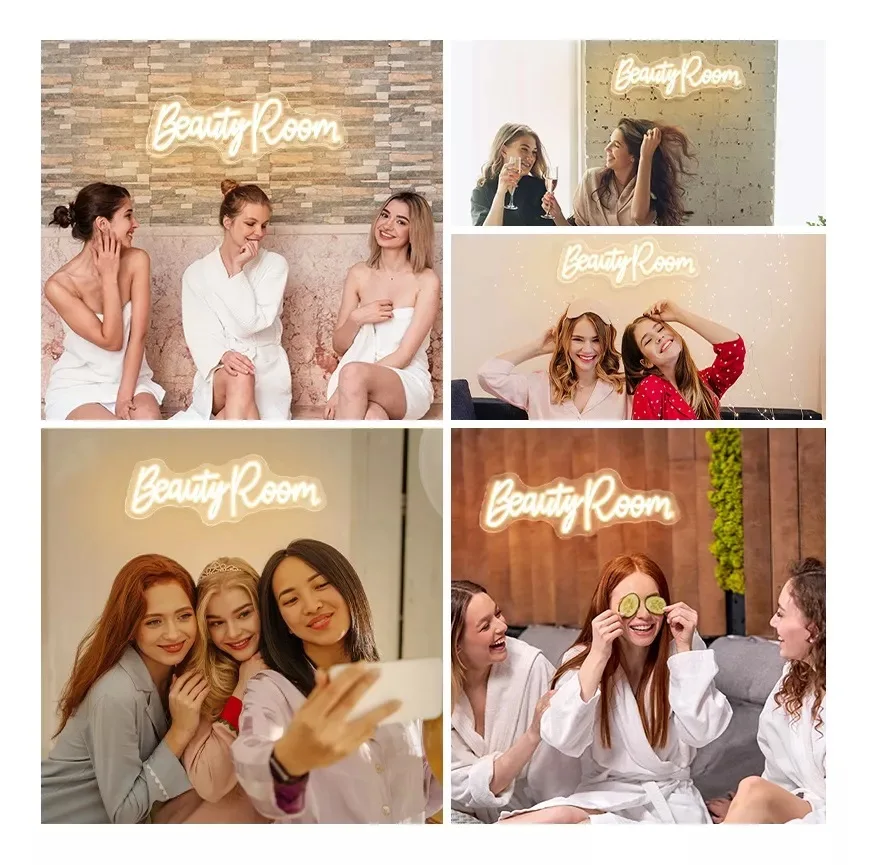 Lash Room Neon LED Sign, Decoração do quarto de beleza, Neon Light, Wall Decor, Lâmpadas USB, Prego