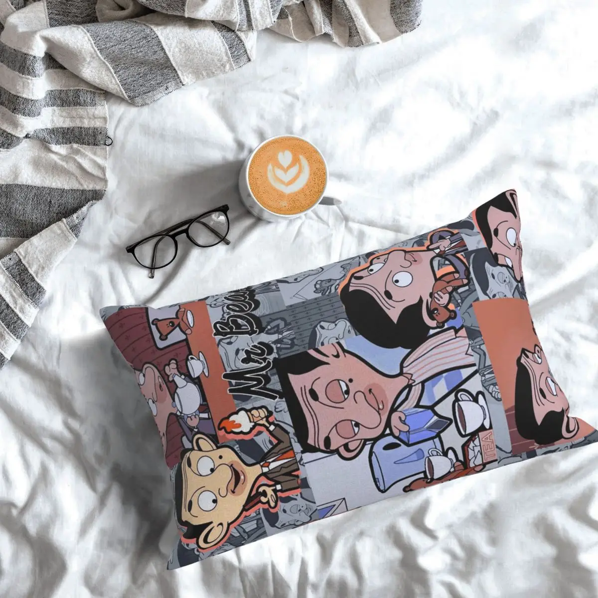 

Прямоугольная наволочка с рисунком «Мистер Бин», декоративная наволочка для спальни, кровати, домашняя комфортная декоративная подушка
