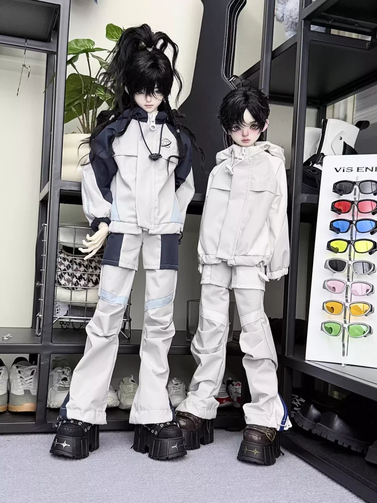 طقم ملابس دمى 1/4 (معطف وبنطلون) - إكسسوارات ملابس الدمى (بدون الدمى، الملابس فقط)