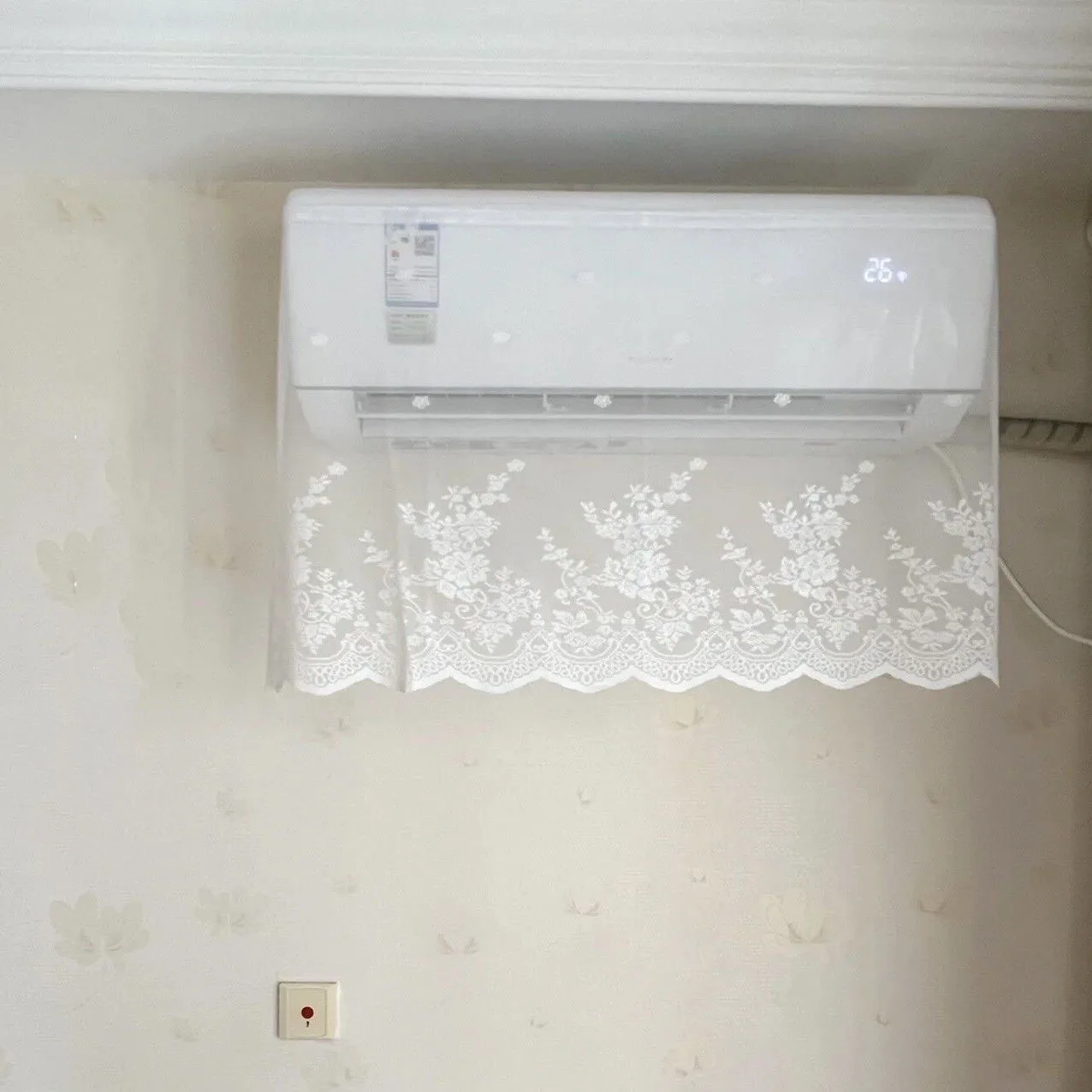 Air Conditioner Covers Lace Embroidered Dust-proof Case Household Hanging  Conditioning Anti-direct Blowing Protector Decor