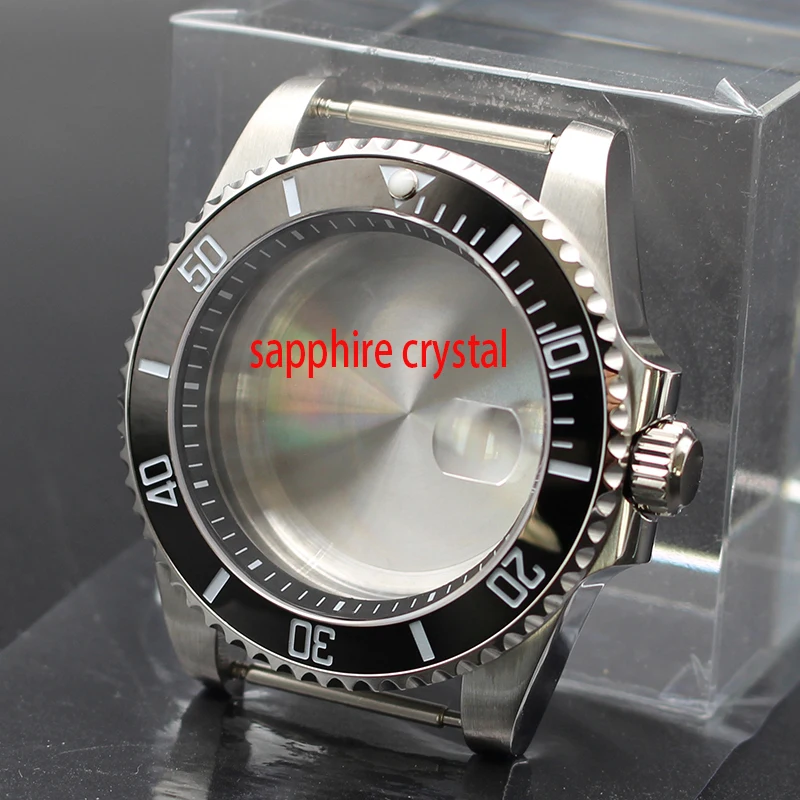 

40mm Diver Watch Case Sapphire Crystal 38mm Ceramic Bezel Insert For Seiko nh34 nh35 nh36Movement With Chapter Ring Submariner