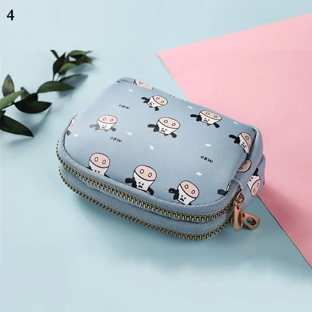 

Portable Zipper Double Pocket Wallet Card Bag Storage Bag Coin Purse
