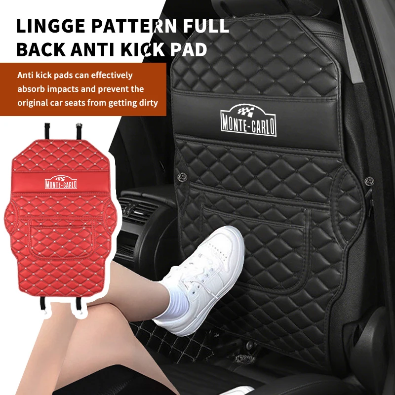 Protection en cuir pour le dossier de siège de voiture, tapis anti-coupures, sac de rangement, accessoires d’intérieur pour Skoda Monte-carlo VRS, Fabia, Citigo, Superb.