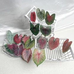 8PCS Acrylic HD Printed Plant Leaf Fridge Stickers Creative Kitchen Decorative Patch Strong Magnet Patch Refrigerator Sticker