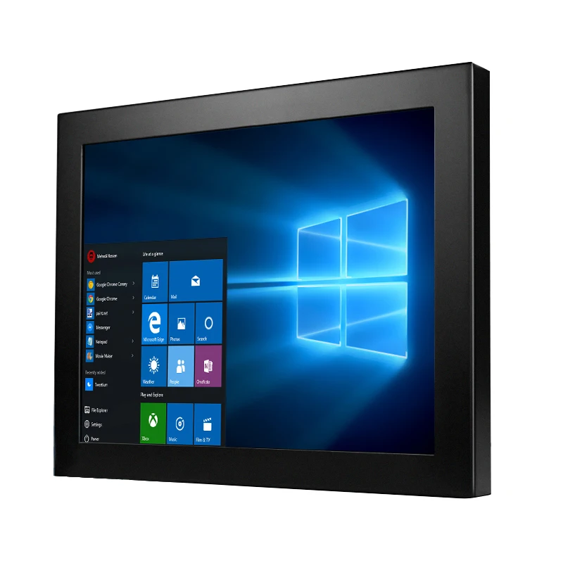Tudo-em-um Computador Embutido, Controle Industrial Touch Screen, Porta de Rede Dupla Industrial, 15 polegadas, 17 polegadas, 19 polegadas, 21,5 polegadas