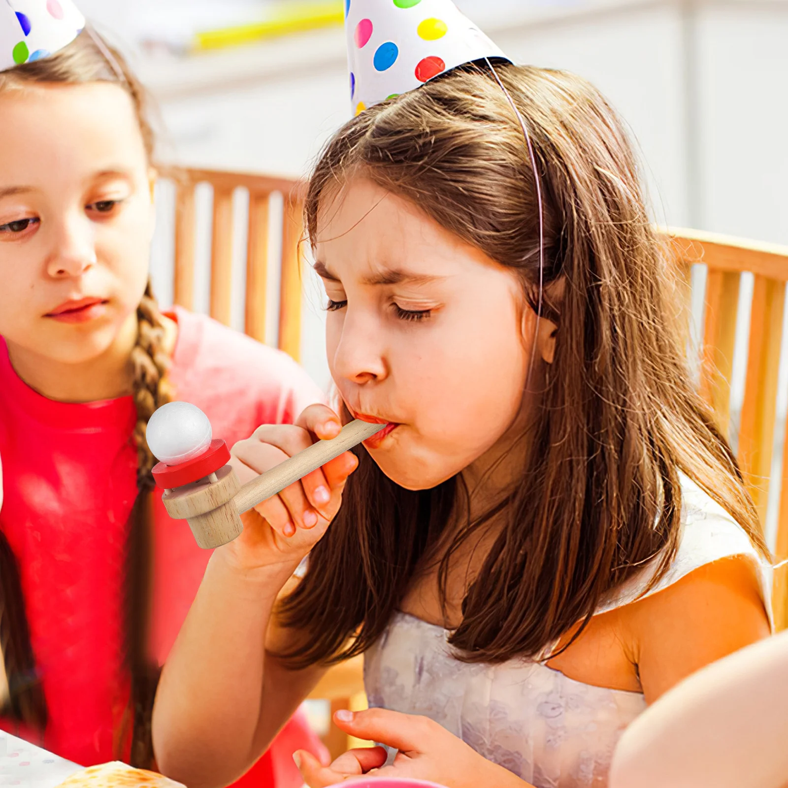 

3Pcs Wooden Floating Blow Ball Game Kids Balancing Skill Development Educational Party Fun Activity