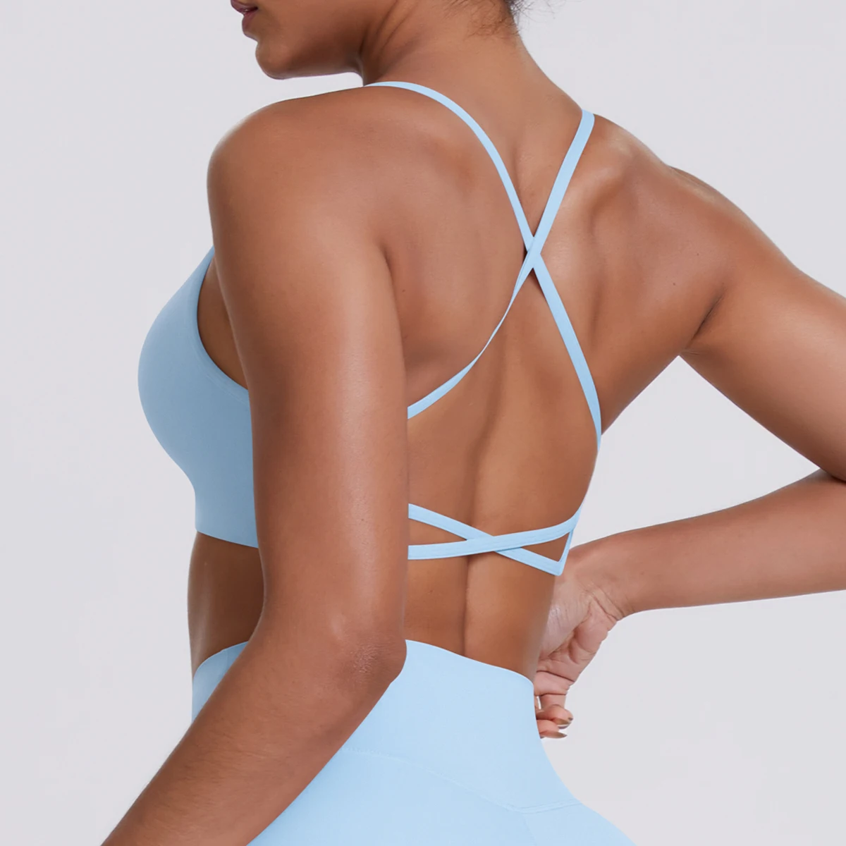 Sport-BH Nahtloses Yoga-Top Damen Fitness-Artikel Gym Active Wear Back Cross Workout Push-up Fitness Laufunterwäsche – Detail 39
