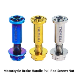 1pcs Titanium Alloy Motorcycle Bolts Motorbike Brake Lever Handle Link Pull Rod Screw Bolt+Nut