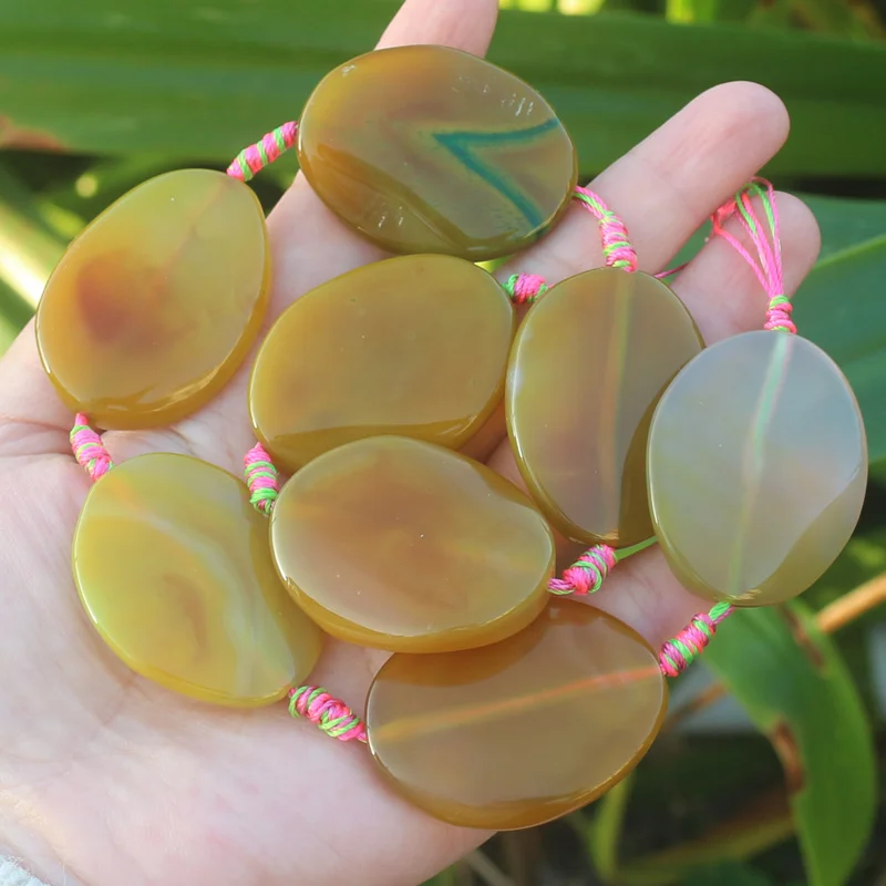 28-30x37-40mm Multi-Color Agates Oval Beads 8pcs ,  For DIY Jewelry making ! Mixed wholesale for all items!