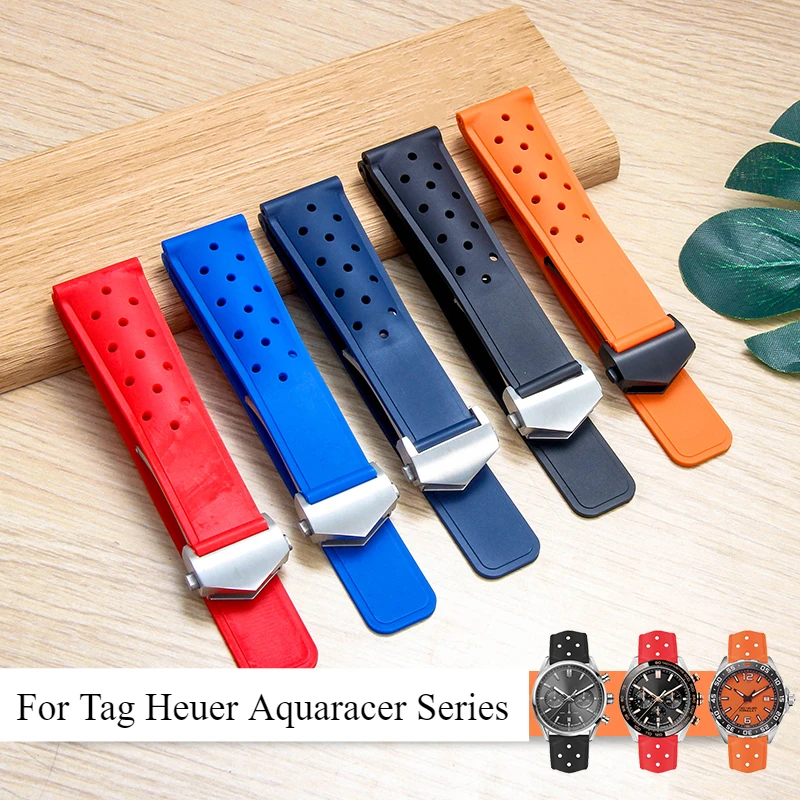 para-tag-heuer-aquaracer-serie-f1-requintado-pulseira-de-fivela-de-aco-inoxidavel-a-prova-dwaterproof-agua-respiravel-esporte-silicone-pulseira-de-relogio-22mm