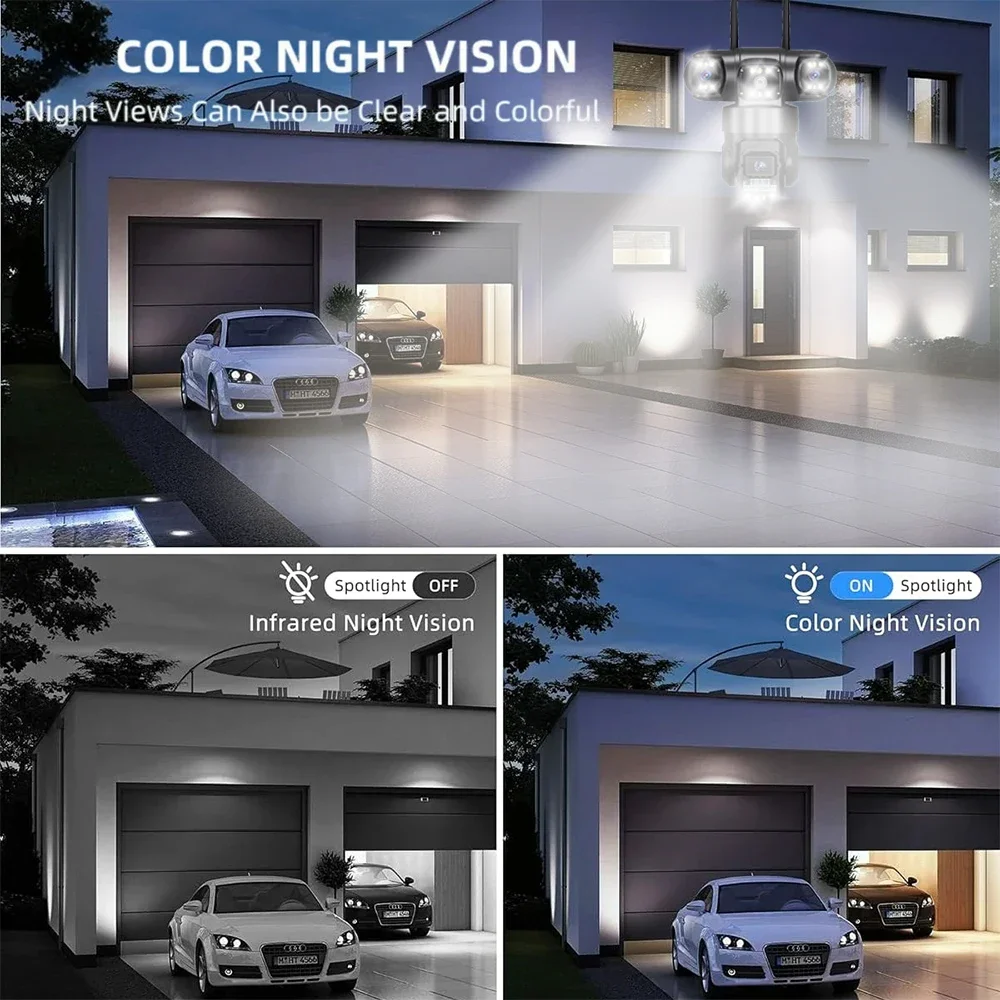 Tri-lens 4G Network Camera 3 Lens Security Protection CCTV Cameras Outdoor Wireless Waterproof Smart Home PTZ Video Surveillance