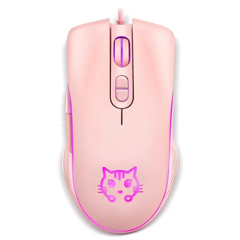 Cat Party Game Mouse Office Light Mute DVA Cute Cartoon Boy/girl Computer L Mouse Usb Cable Esports Game Photoelectric Mouse