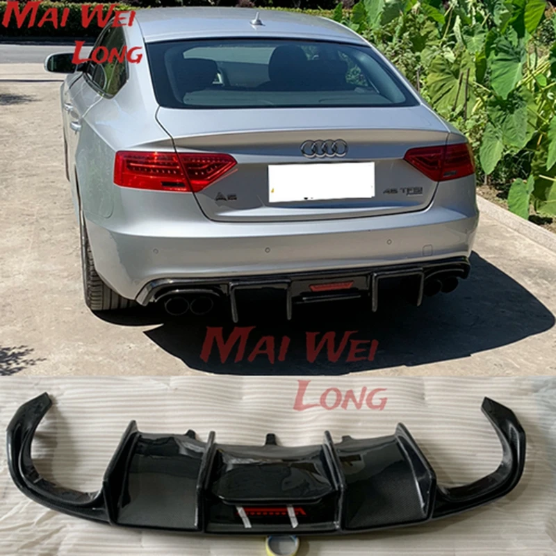 A5 B8.5 S5 S-Line Carbon Fiber Rear Diffuser Spoiler for Audi S5 Sline Only 2013-2016 Car Styling